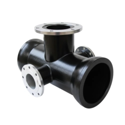 Крест фланец-раструб с пожарной подставкой чугунный 200х200 мм ГОСТ 5525-88 - фото