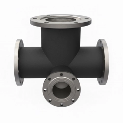 Тройник фланцевый с пожарной подставкой чугунный 300х250 мм ГОСТ 5525-88 - фото