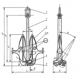Якорь Матросова литой 250 кг ГОСТ 8497-78 - фото
