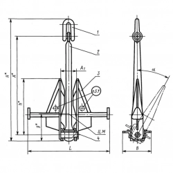 Якорь Матросова сварной 5 кг ГОСТ 8497-78 - фото